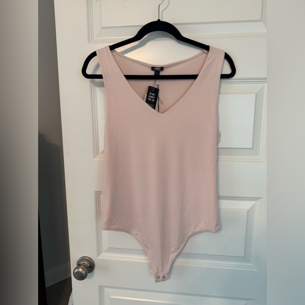 Express Pink V-Neck Bodysuit